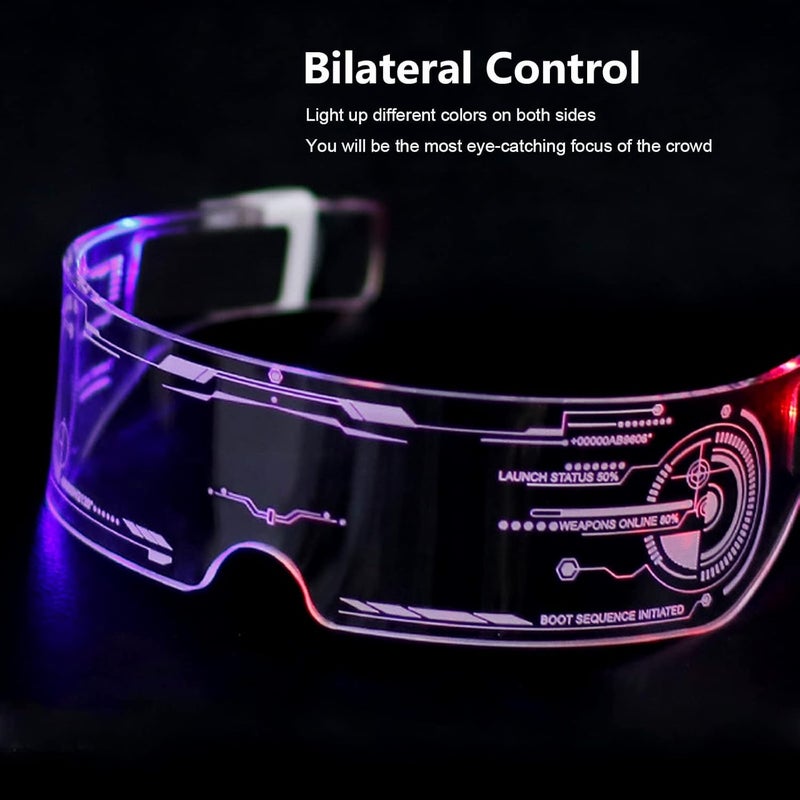 Fency LED Light Up Glasses, LED Visor, Luminous, Cyberpunk Futuristic Cosplay Glasses for Adults - Image 5