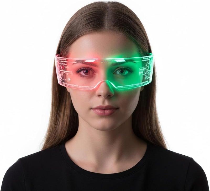 Fency LED Light Up Glasses, LED Visor, Luminous, Cyberpunk Futuristic Cosplay Glasses for Adults - Image 1