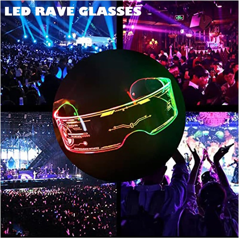 Fency LED Light Up Glasses, LED Visor, Luminous, Cyberpunk Futuristic Cosplay Glasses for Adults - Image 3