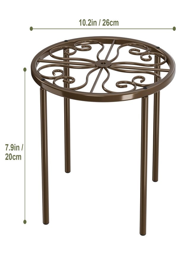 Chinpakden 10.24" Plant Stand Flower Stand - Bronze Plant Holder for Garden Home, Anti-rust Plant Rack for Multiple Plant Indoor or Outdoor. - Image 5