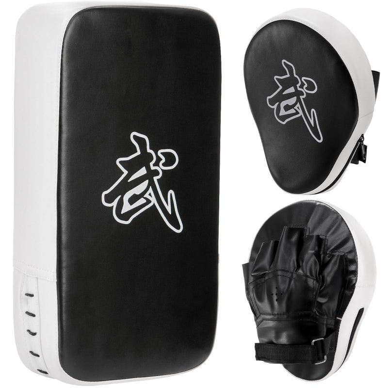 WUWEOT 2-in-1 Punching Mitts Kick Pack Set, Boxing Mitts Focus Pads and Taewondo Kick Pad, Adjustable Soft Shield Durable Training Pads Set for Boxing, Kickboxing, Karate, Muay Thai, MMA Training - Image 1