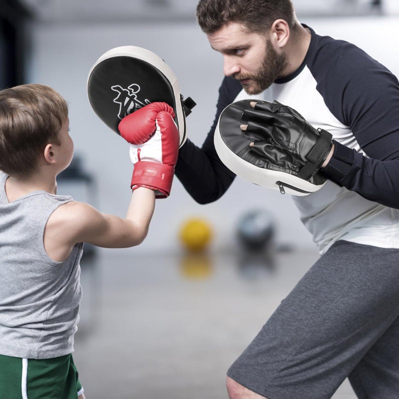 WUWEOT 2-in-1 Punching Mitts Kick Pack Set, Boxing Mitts Focus Pads and Taewondo Kick Pad, Adjustable Soft Shield Durable Training Pads Set for Boxing, Kickboxing, Karate, Muay Thai, MMA Training - Image 5