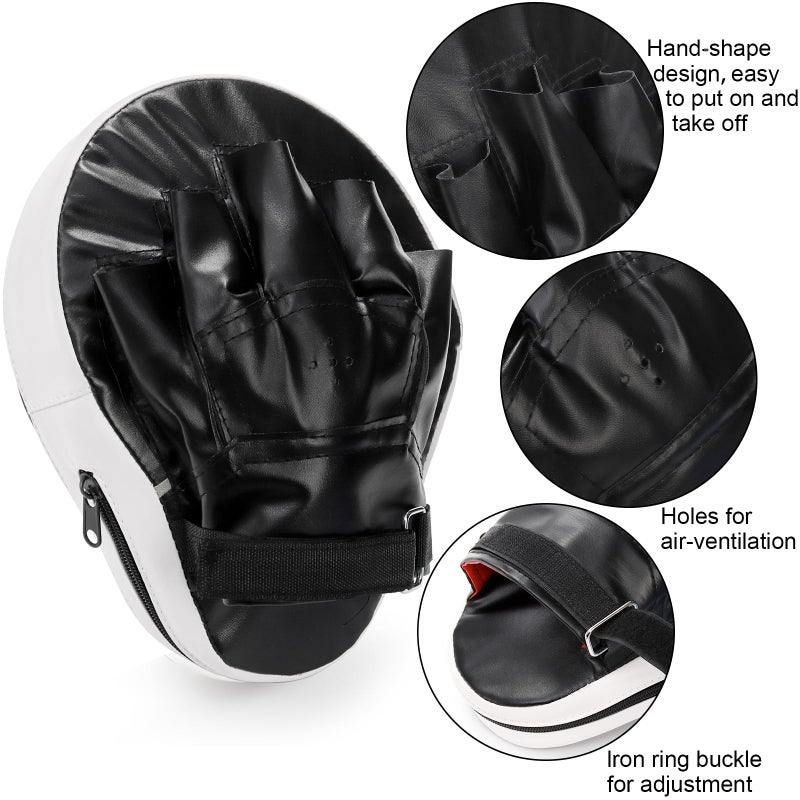 WUWEOT 2-in-1 Punching Mitts Kick Pack Set, Boxing Mitts Focus Pads and Taewondo Kick Pad, Adjustable Soft Shield Durable Training Pads Set for Boxing, Kickboxing, Karate, Muay Thai, MMA Training - Image 3
