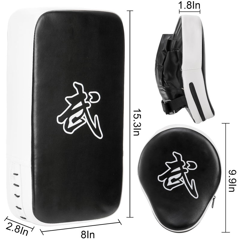 WUWEOT 2-in-1 Punching Mitts Kick Pack Set, Boxing Mitts Focus Pads and Taewondo Kick Pad, Adjustable Soft Shield Durable Training Pads Set for Boxing, Kickboxing, Karate, Muay Thai, MMA Training - Image 2