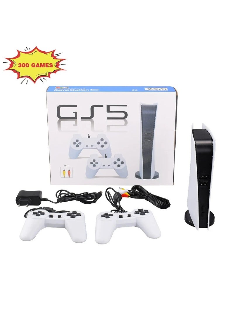 Generic - Classic Retro Gaming Console GS5 – 300 Built-in Games, 2 Controllers, Portable TV Game Console with AV Output - Image 1