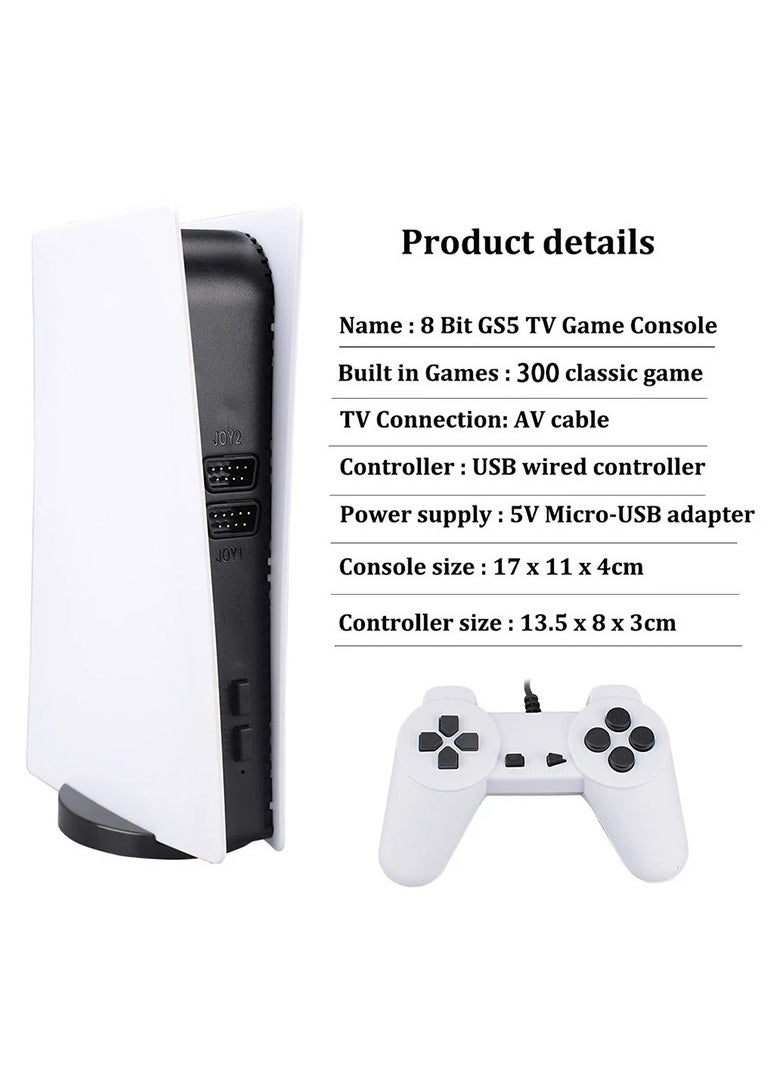 Generic - Classic Retro Gaming Console GS5 – 300 Built-in Games, 2 Controllers, Portable TV Game Console with AV Output - Image 1