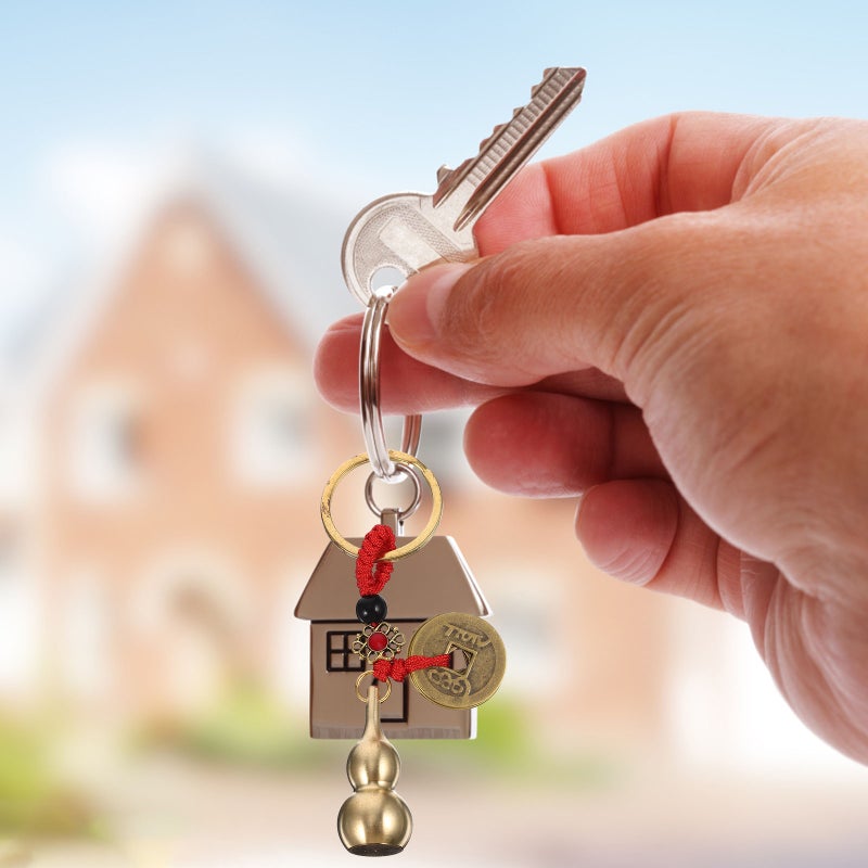 🚗 ميدالية مفاتيح مزخرفة على شكل قرعة قديمة للرجال ٤ قطع ذهبية لتعليق مرآة السيارة الخلفية - Image 3