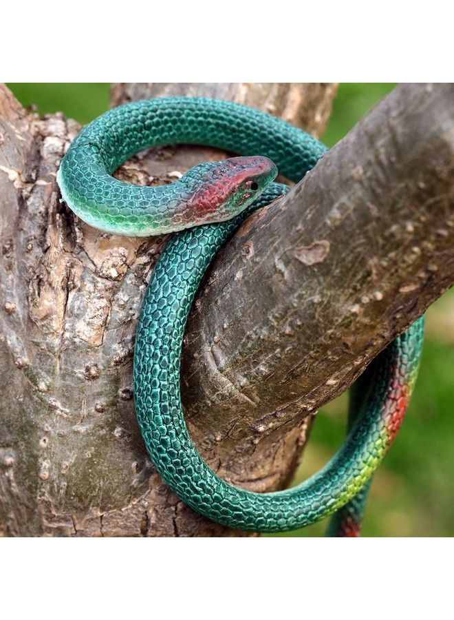 Blulu 3 Pieces Large Rubber Snakes Realistic Fake Snake Toys For Garden Props To Keep Birds Away Pranks Halloween Decoration (Classic Style) - Image 5