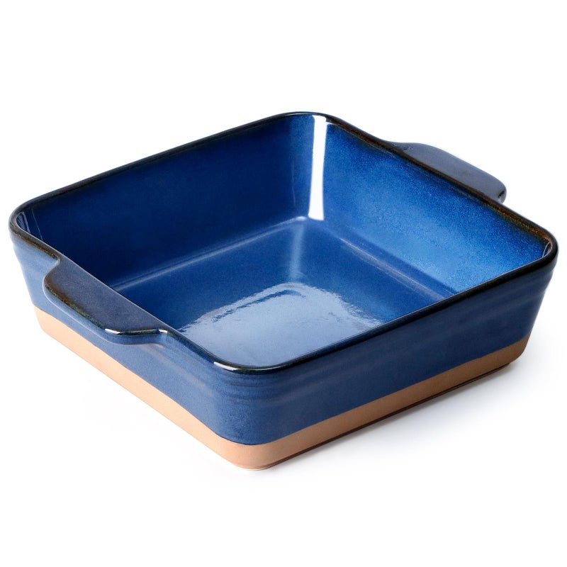 NUTRIUPS 2L Ceramic Square Baking Dish Oven Safe 22cm Casserole Dish with Handles Stoneware Square Oven Dishes Bakeware Porcelain Lasagna Pans