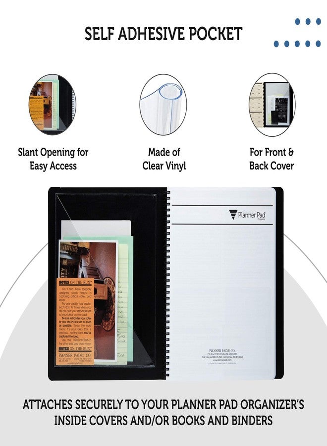 Planner Pad Insta Pockets, Front and Back Planner Pocket Combo, Executive Size, Clear Vinyl, 8” x 10” - Image 4