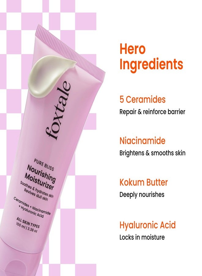 Foxtale Nourishing Ceramide Face Moisturizer with Niacinamide for 100 Hr Hydration, Lightweight & Non-Sticky, For Soft & Glowing Skin, Men & Women, All Skin Types, 100 ml - Image 3