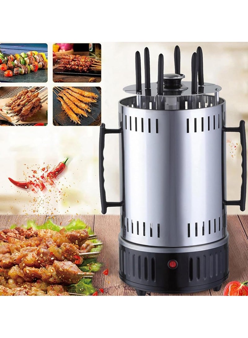 DubaiGallery Stainless steel heating tube 360-degree automatic rotating skewer barbecue machine barbecue oven spiral family gathering 6 long skewers - Image 2