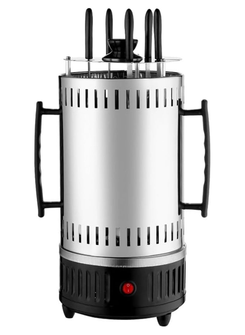 DubaiGallery Stainless steel heating tube 360-degree automatic rotating skewer barbecue machine barbecue oven spiral family gathering 6 long skewers - Image 3