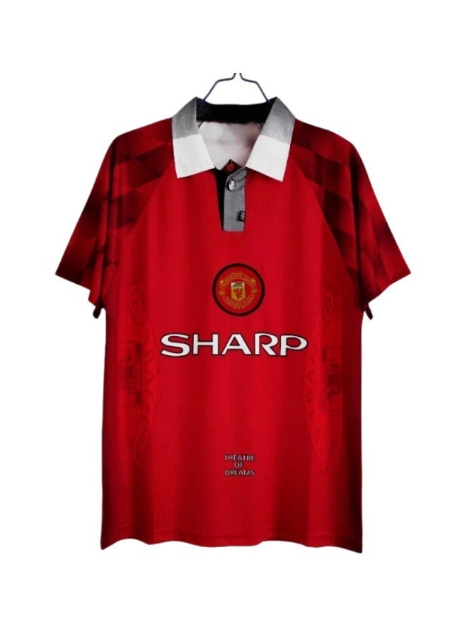 شارب 1996-1997 مانشستر يونايتد المنزل قصيرة الأكمام لكرة القدم جيرسي ، أحجام الكبار ، هدية مثالية لمشجعي كرة القدم - Image 1