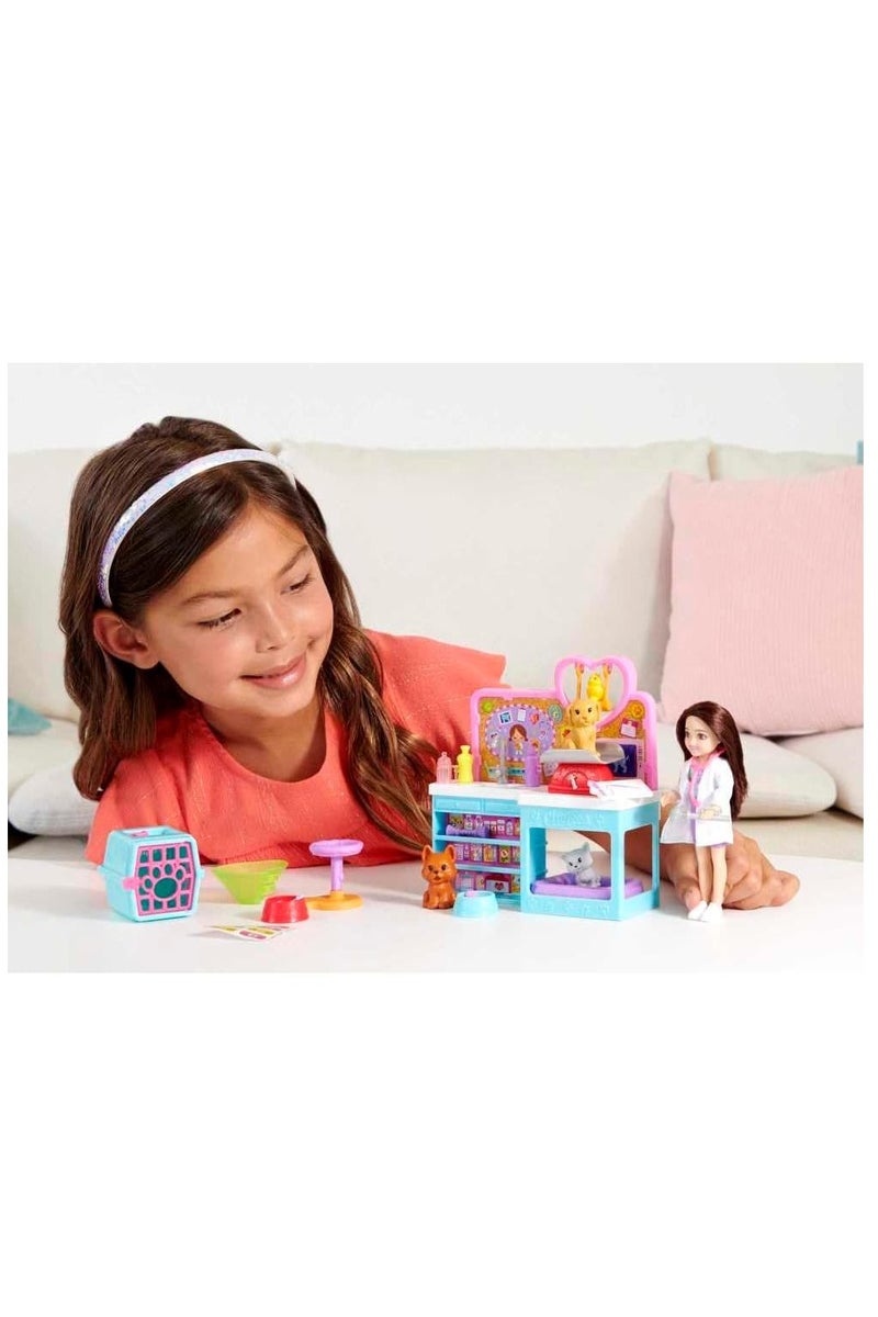 باربي مجموعة لعب دمية تشيلسي للحيوانات الأليفة مع دمية و4 حيوانات و18 قطعة - Image 2