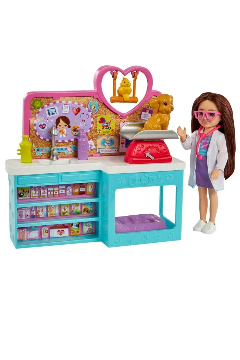 باربي مجموعة لعب دمية تشيلسي للحيوانات الأليفة مع دمية و4 حيوانات و18 قطعة - Image 3