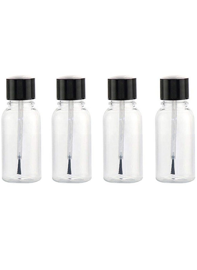 Teensery 4 Pcs 20Ml Empty Refillable Nail Polish Bottles Transparent Glass Nail Varnish Bottles Containers With Brush Cap For Nail Art (20 Ml)  - Image 1