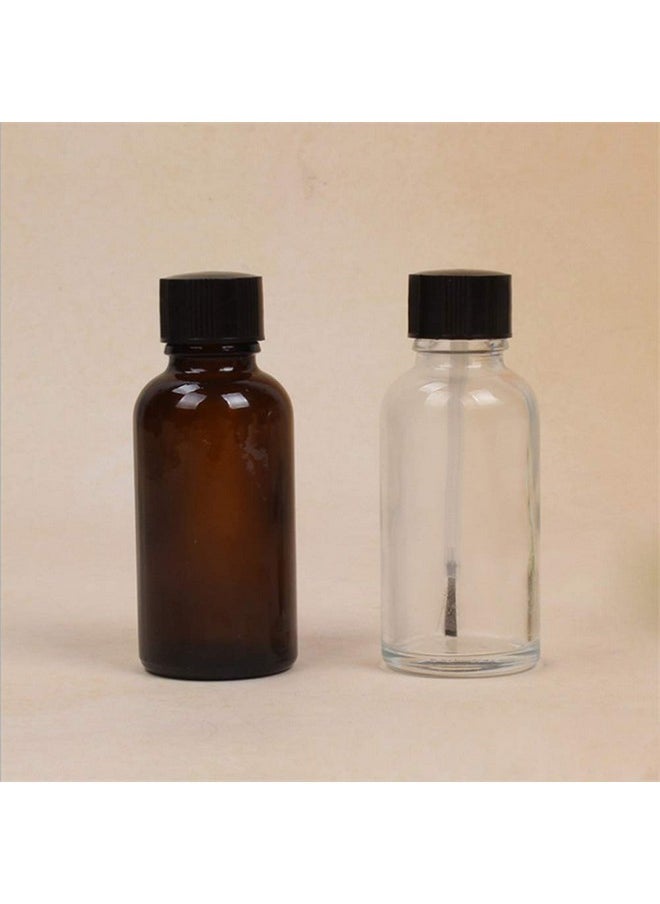 Teensery 4 Pcs 20Ml Empty Refillable Nail Polish Bottles Transparent Glass Nail Varnish Bottles Containers With Brush Cap For Nail Art (20 Ml)  - Image 2