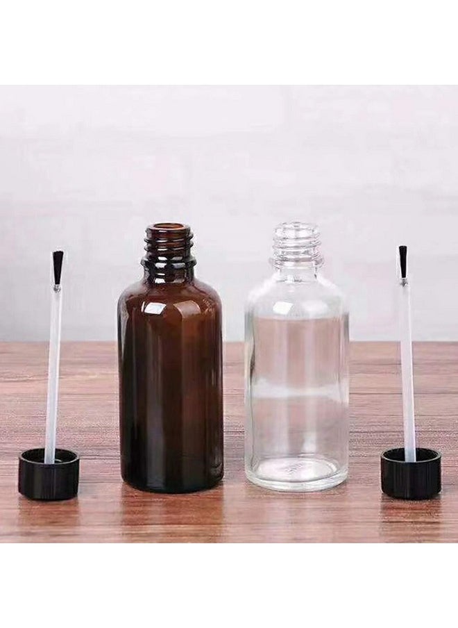 Teensery 4 Pcs 20Ml Empty Refillable Nail Polish Bottles Transparent Glass Nail Varnish Bottles Containers With Brush Cap For Nail Art (20 Ml)  - Image 3