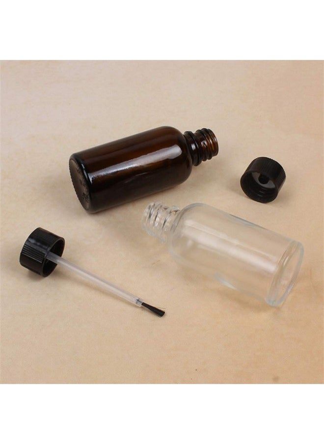Teensery 4 Pcs 20Ml Empty Refillable Nail Polish Bottles Transparent Glass Nail Varnish Bottles Containers With Brush Cap For Nail Art (20 Ml)  - Image 4