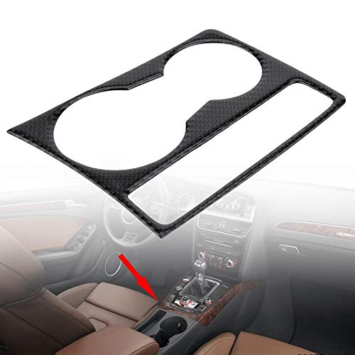 Acouto Center Console Water Cup Holder Trim Carbon Fiber Car Gear Shift Console Panel Cup Holder Trim Cover for B8 2009-2015 Automotive Interior Accessories - Image 3