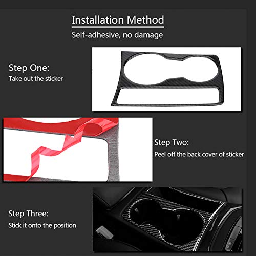 Acouto Center Console Water Cup Holder Trim Carbon Fiber Car Gear Shift Console Panel Cup Holder Trim Cover for B8 2009-2015 Automotive Interior Accessories - Image 2