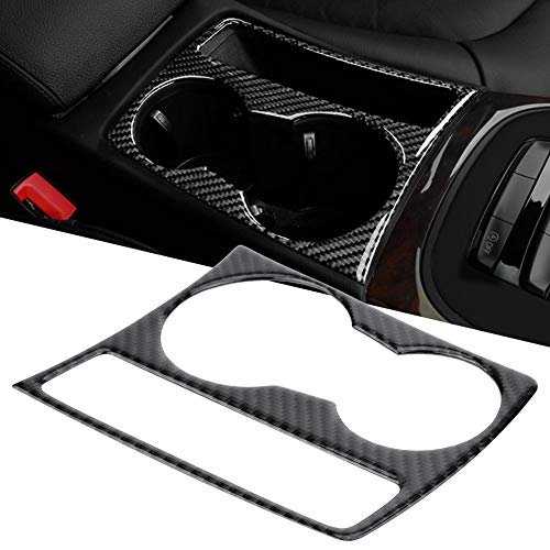 Acouto Center Console Water Cup Holder Trim Carbon Fiber Car Gear Shift Console Panel Cup Holder Trim Cover for B8 2009-2015 Automotive Interior Accessories - Image 1