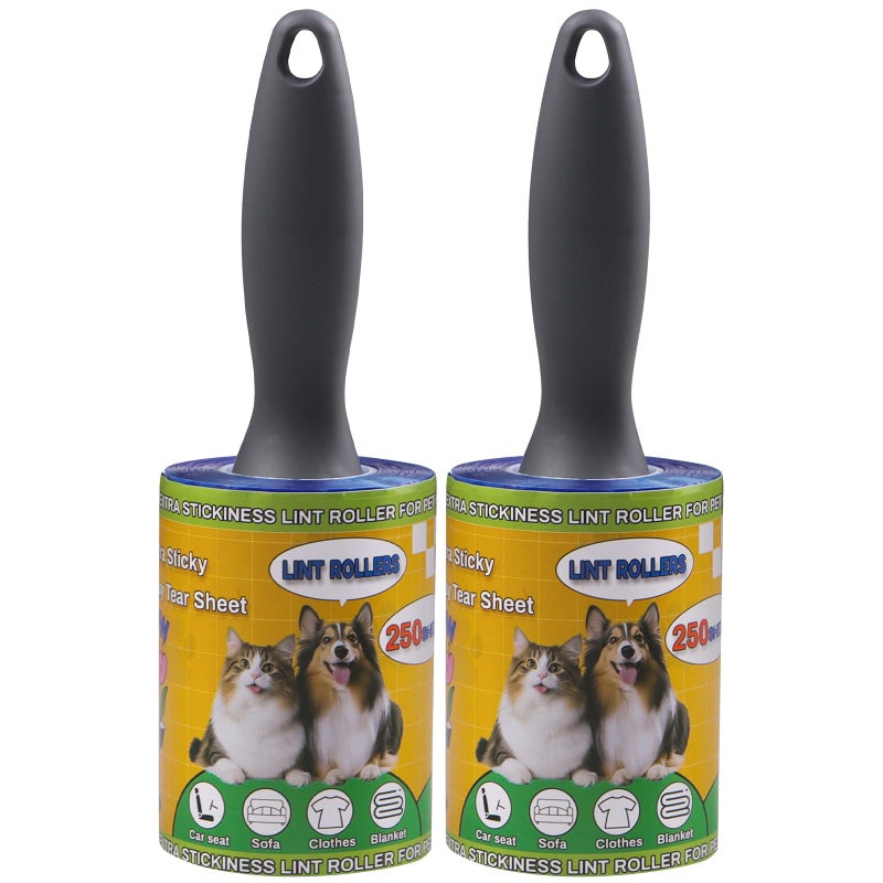 Lint Roller for Pet Hair 500 Sheets Extra Sticky Pet Hair Remover for Clothes Furniture Carpet Cleaner Cars Dogs Travel-Friendly Grip Handle Blue - Image 1
