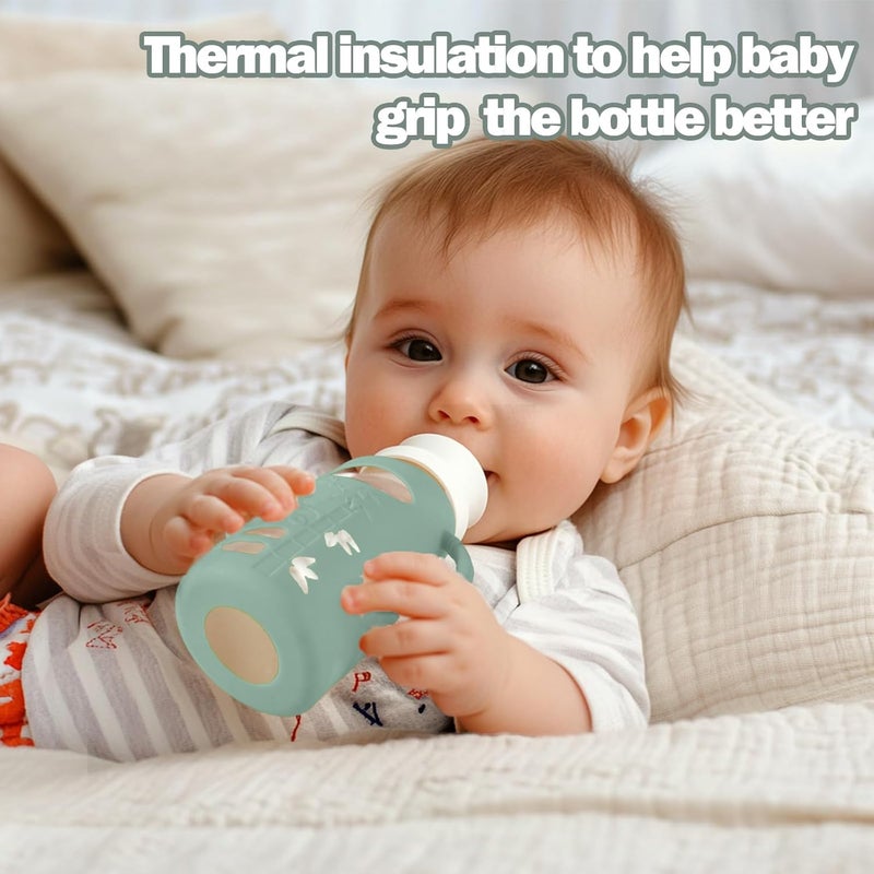 BUSOHA عبوة 3 من أكمام السيليكون لزجاجات حليب الأطفال من دكتور براون - حماية من السقوط لأكمام زجاجات الأطفال متوافقة مع زجاجات دكتور براون لحديثي الولادة مع مقابض سيليكون 8 أونصات - Image 5