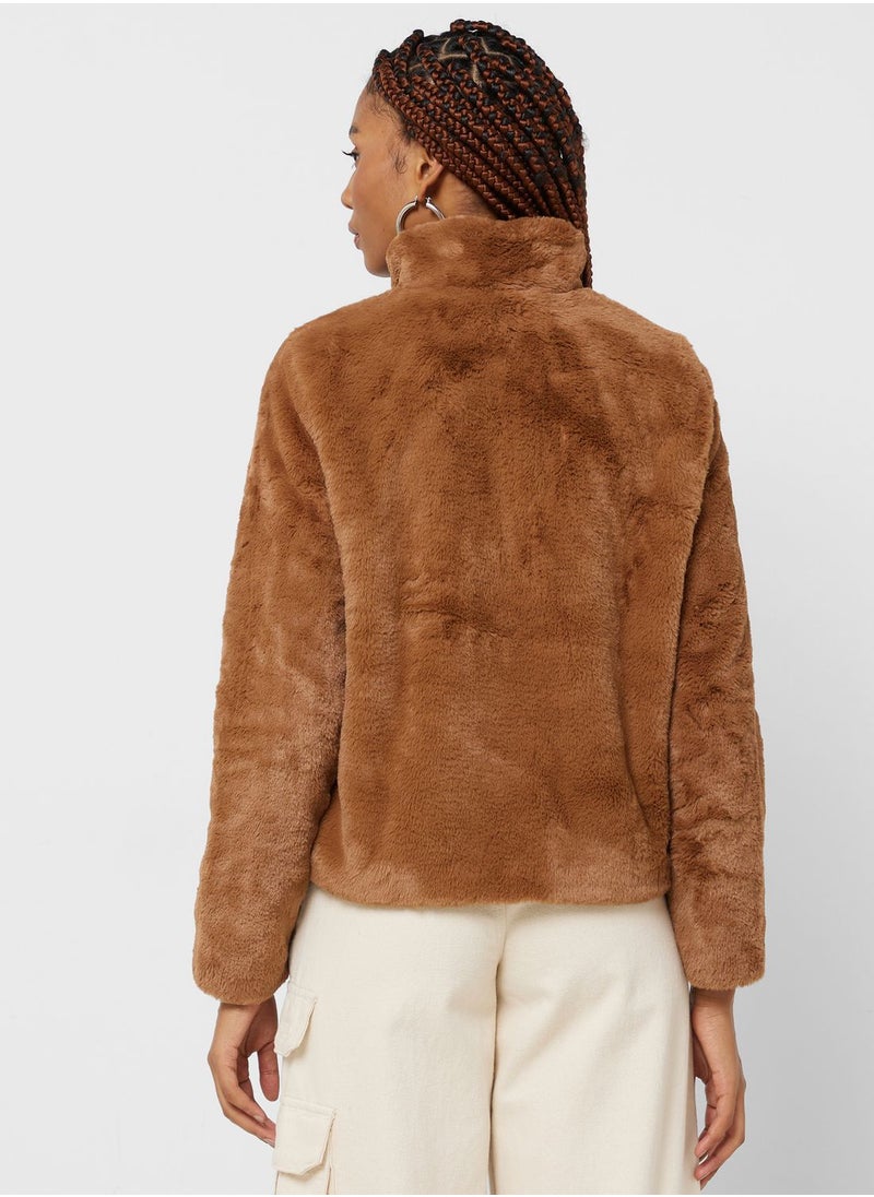 ONLY - Fur Pocket Detail Jacket - Image 1