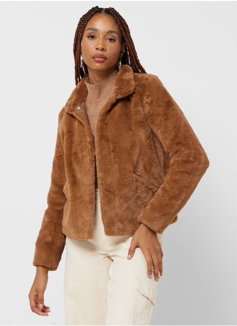 Fur Pocket Detail Jacket