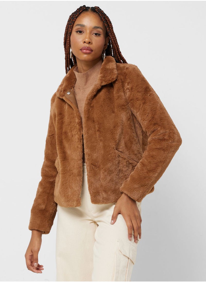 ONLY - Fur Pocket Detail Jacket - Image 1