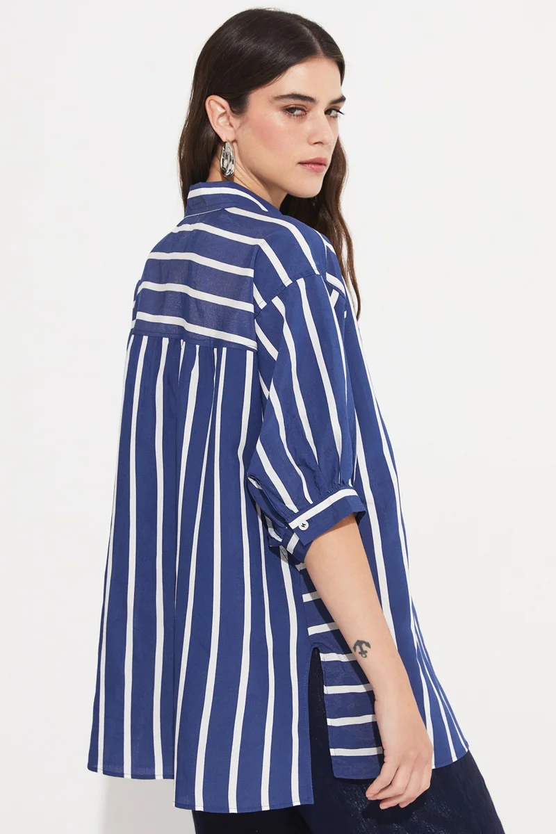 جون Women's Viscose Blend Striped Shirt