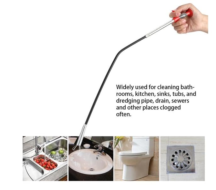 Kitchen Cleaning Tool, Drain Pipe Cleaning Spring Stick, Hair Catching Drain Pipe Cleaning Claw Wire, Sink Cleaning Stick 3ft