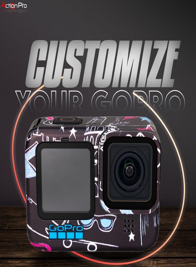 Action Pro Protective Camera Skin Wrap Compatible with GoPro Hero 9/10/11/12/13, Anti-Scratch Vinyl Decal Cover for Action Camera (Black) - Image 3