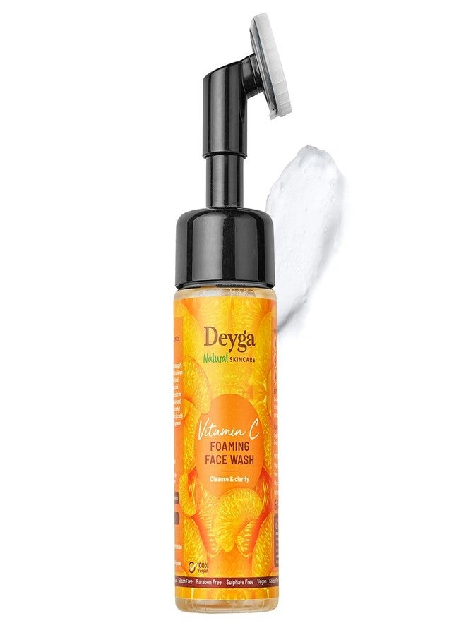 Deyga Vitamin C Foaming Face Wash | Built-in Brush for Deep Cleansing | Tightens Pores | Hydrating | Bright & Glowing Skin | For Men & Women | 100 ml - Image 1