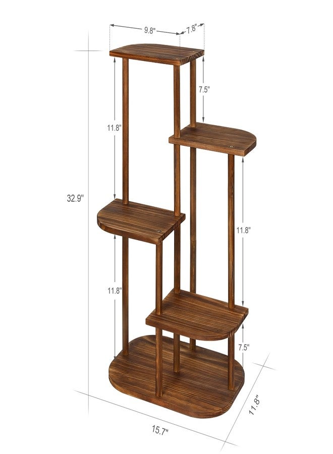 Jotsport 5 Tier Wood Plant Stand for Multiple Plants Indoor Plant Shelf Multi-Tier Flower Pot Holder Corner Display Rack - Image 5