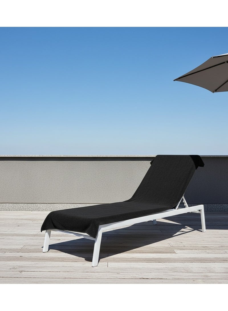 Fabienne Over-Sized Beach Towel 100x200cm Microfiber Extra Large Bath Sheet Pool Towel Yoga Towel Spa Towel Soft, High Absorption and Quick-Drying Black - Image 3