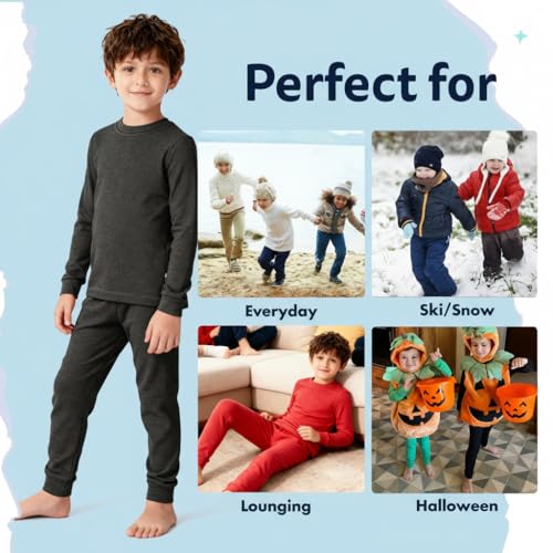 City Threads Made in USA Little Boys Thermal Underwear Set Perfect for Sensitive Skin SPD Sensory Friendly Base Layer Thermal Wear Cotton Ski Clothing for Kids Comfortable Ultra Soft, Black- 4T - Image 5