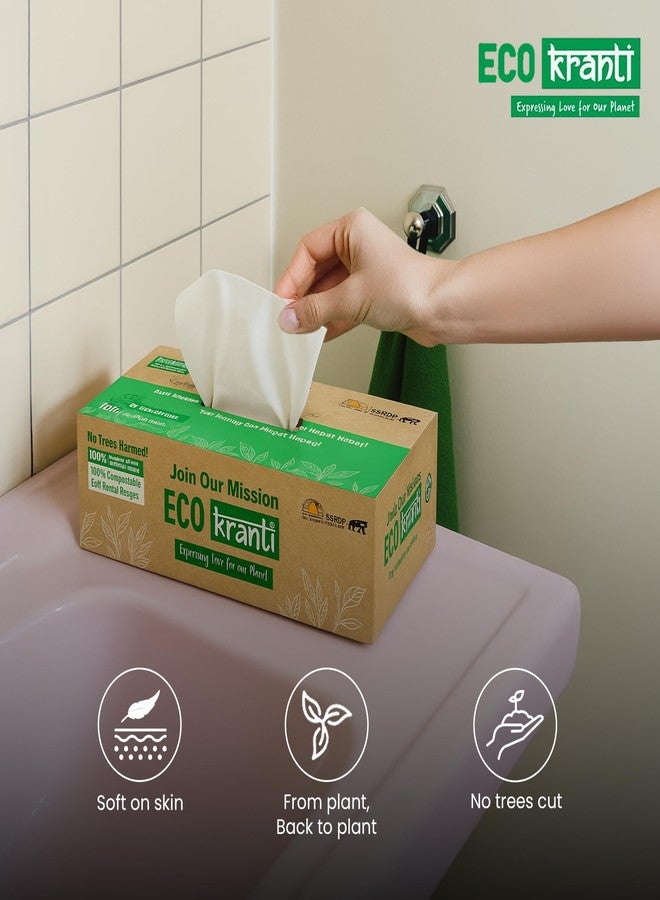 Eco Kranti - Bagasse Facial Tissue Paper Box (Pack of 6, 100 Pulls/Pack) |100% Natural Bagasse | Soft & Absorbent Face Tissues | Biodegradable, Compostable & Eco-Friendly | Travel-Friendly Napkins - Image 5