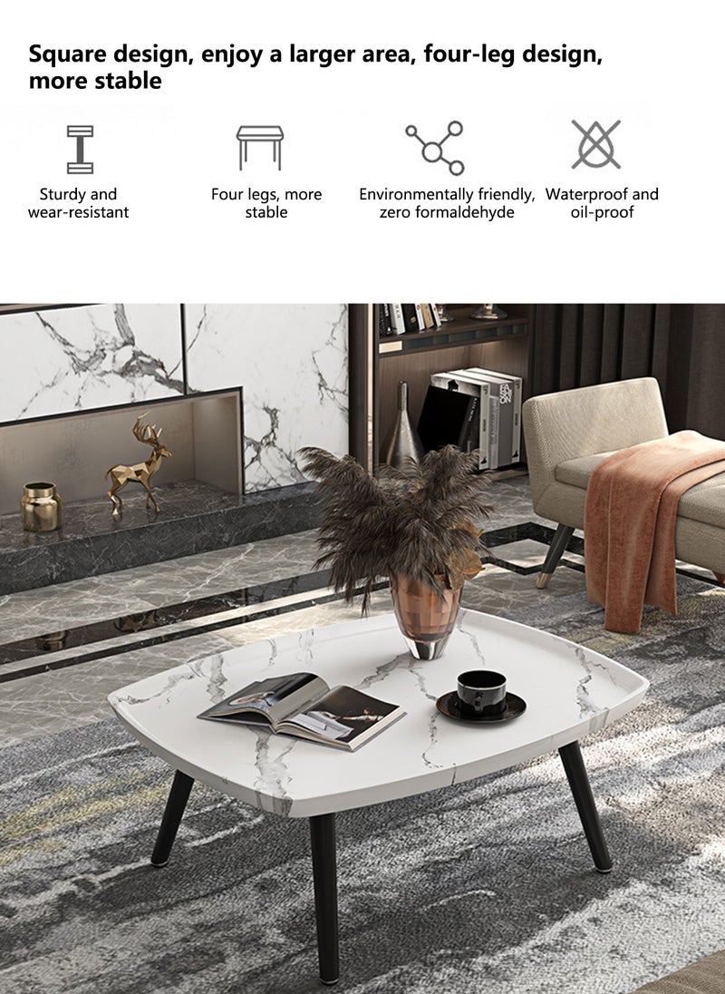 شاربدو طقم طاولة قهوة مكون من قطعتين طاولة قهوة طاولة أريكة ديكور منزلي حامل نباتات للمساحات الصغيرة غرفة النوم غرفة المعيشة شرفة غرفة المعيشة غرفة النوم الفندق سهلة التجميع 80*55*38 سم - Image 2