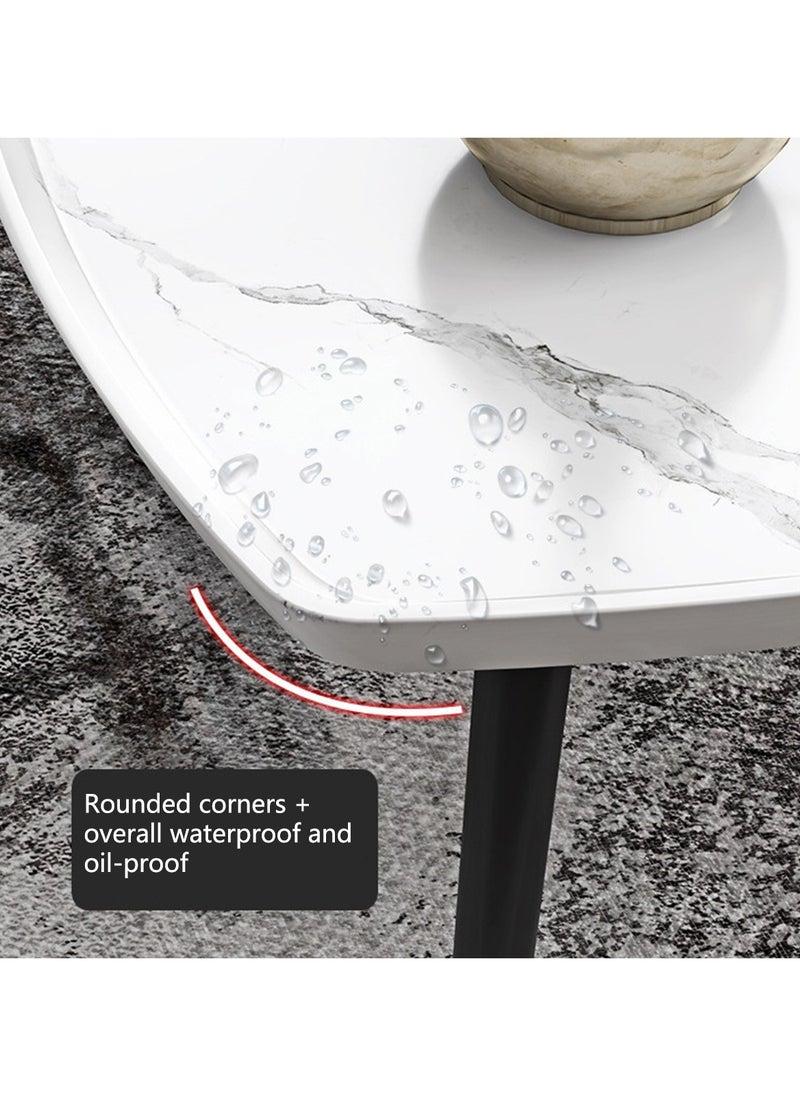 شاربدو طقم طاولة قهوة مكون من قطعتين طاولة قهوة طاولة أريكة ديكور منزلي حامل نباتات للمساحات الصغيرة غرفة النوم غرفة المعيشة شرفة غرفة المعيشة غرفة النوم الفندق سهلة التجميع 80*55*38 سم - Image 5