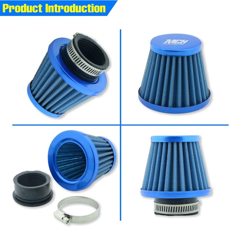 MCHMFG Motorcycle Air Filter 38mm for SSR 110cc 125cc Coolster CRF Dirt Pit Bike GY6 50cc Scooter Moped QMB139 Engine Parts (Blue) - Image 5