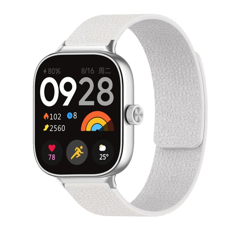 For Xiaomi Smart Band 9 Pro / Redmi Watch 5 Lychee Texture Soft Magnetic Silicone Watch Band(White) - Image 1