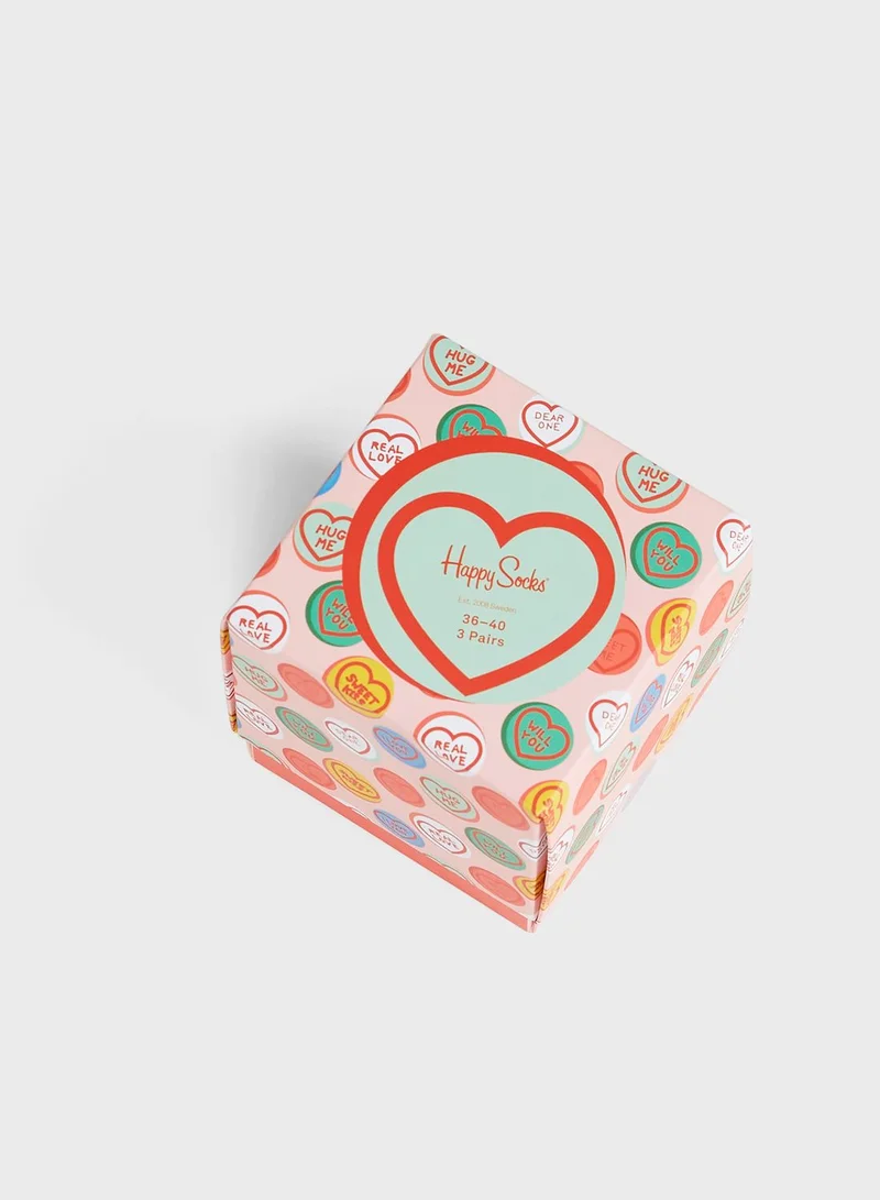 Happy Socks 3 Pack I Love You Crew Socks