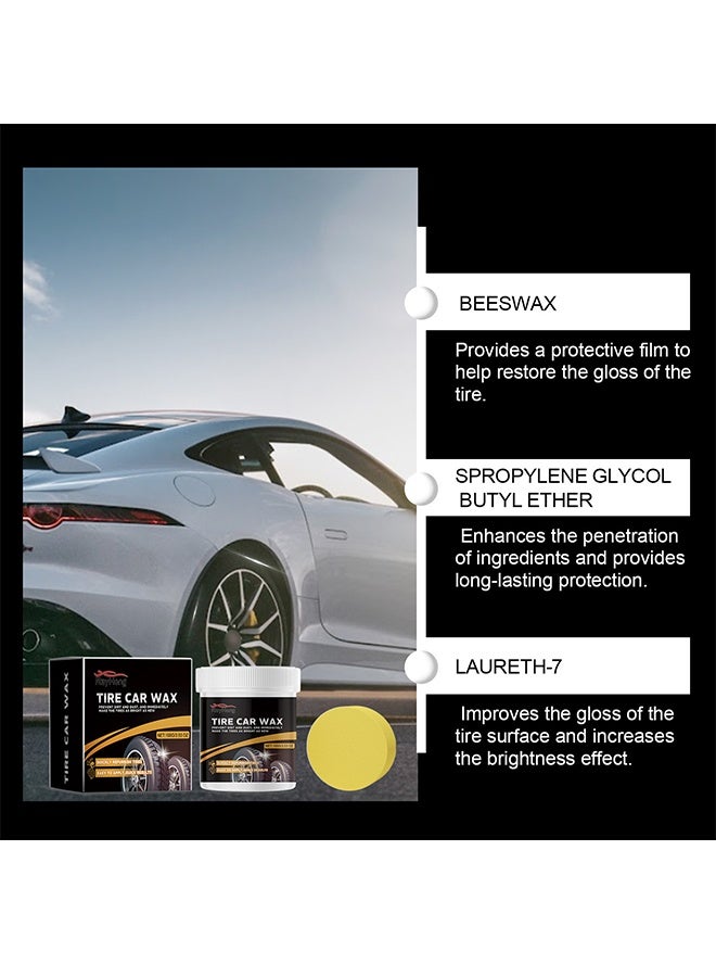 RAYHONG Tire Car Wax, Tire Coating Wax 100G Long Lasting Shiny Tyre Coating Reduce Tire Cracking Waterproof and Dustproof Coating Film Wax Car Bike Tire Protective Film - Image 4