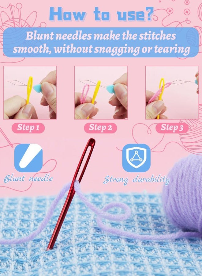 FIVEIZERO 19 Pcs Yarn Needles Set, Assorted Yarn Needles Bent Tapestry Needle Weaving Needle Darning Needles Plastic Needles Large Eye Blunt Knitting Needles for Sewing Crochet YZQ - Image 5