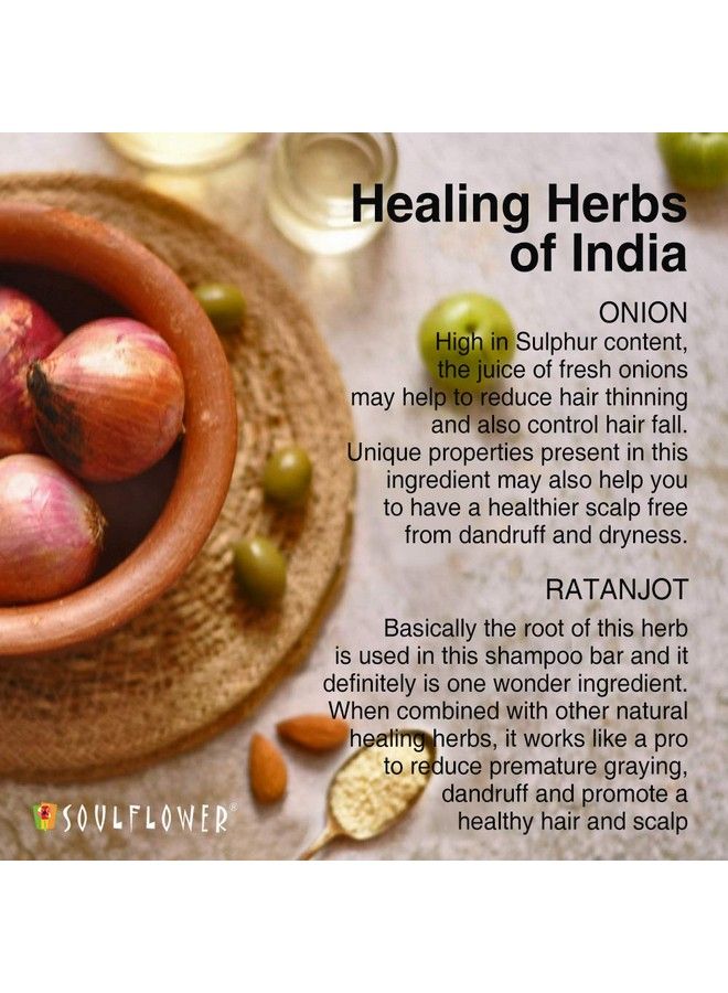 Soulflower Conditioning Onion Ratanjot Soap; Shampoo Bar; Hair Cleansing Bar; Handmade 100% Pure Natural & Cold Processed Grade 1 Bis Standard Premium & Luxurious Soap 150G - Image 4