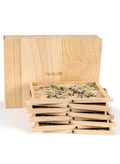 Becko US Becko US Wooden Jigsaw Puzzle Sorting Trays with Drawer Design Jigsaw Puzzle Sorters Puzzle Accessory for Jigsaw Puzzle Up to 1500 Pieces  - Image 1