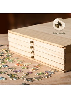 Becko US Becko US Wooden Jigsaw Puzzle Sorting Trays with Drawer Design Jigsaw Puzzle Sorters Puzzle Accessory for Jigsaw Puzzle Up to 1500 Pieces  - Image 5
